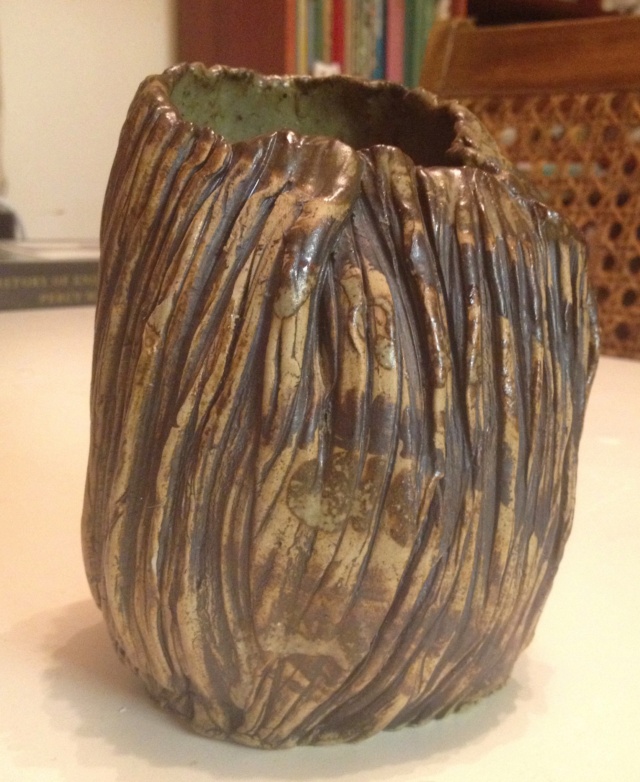 Mystery pleated textured vase, SB mark Img_1811