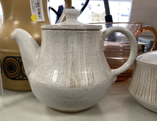 Teapot, cream jug and sugar bowl with sgraffito decoration, signed Wilson? Img_2717