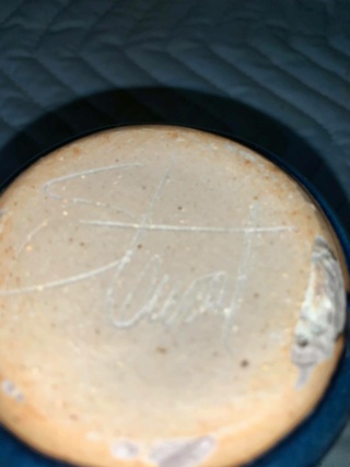 Help to identify signature on studio pottery barrel, USA - Bill Stewart? Signed11