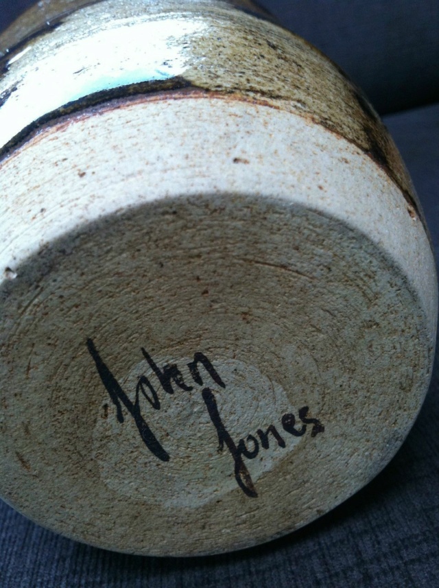 Stoneware beaker signed - John Howell Jones Studio13