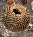 Vase with gold coloured glaze, DS mark, Cyprus?  741aca10