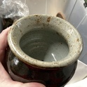 Mystery tenmoku glazed vase,  AW or WA mark  81d9a110