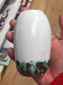 Two green & white vases, WE mark  Fd7b4110