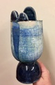 Blue raku vase - Possibly Jill Holland?  Jmiddl13