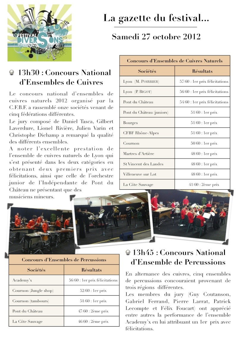 Festival "DIVERS SONS" - du 24/10 au 28/10 - Concours Ensemble Cuivres et Percussions CFBF - Cournon d'Auvergne (63) - Page 2 La_gaz12