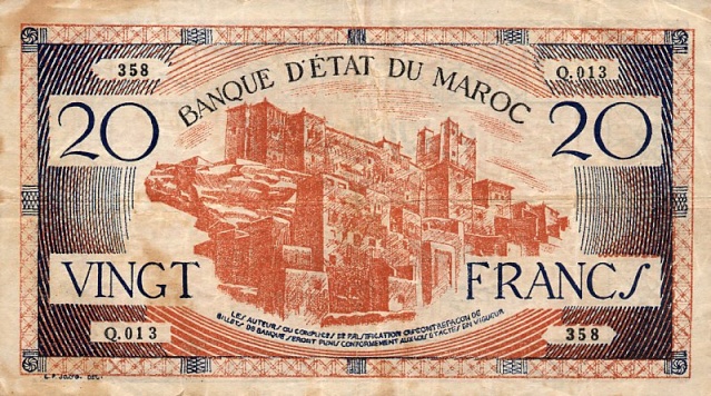 عملة المغرب: 1919 - 1956 114-4w11