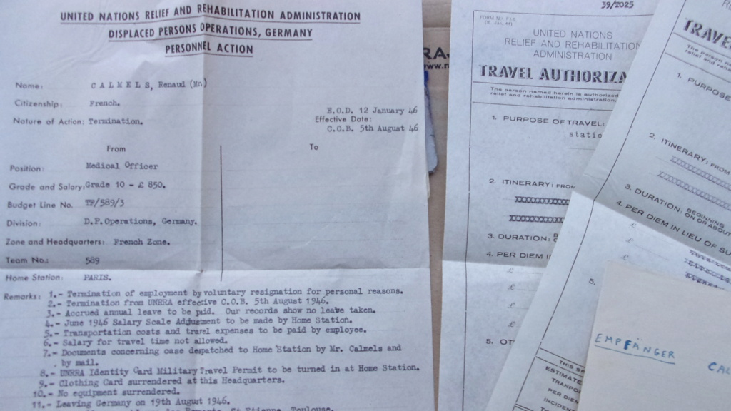 Lot de papiers d'un medecin français d'une mission UNRRA en Allemagne en 1946 100_0337
