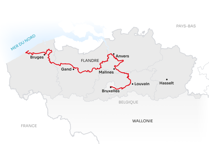 [CR][Vélo voyage] Belgique, Tour des villes d'art de Flandres -kunststedenroute. 400 km, 9 étapes Carte_10