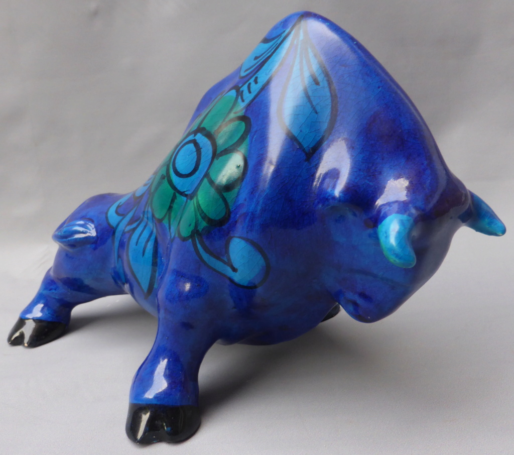 Magnificent Pottery Bull 1960s-70s by Bellini, Italy P1440511