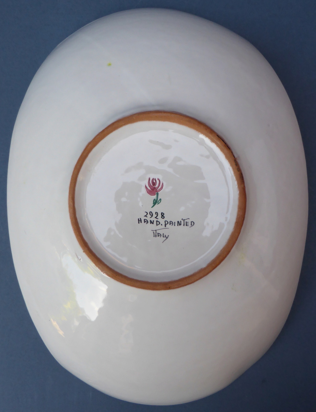 Unusual Italian Bowl with Unidentified flower Mark P1450011