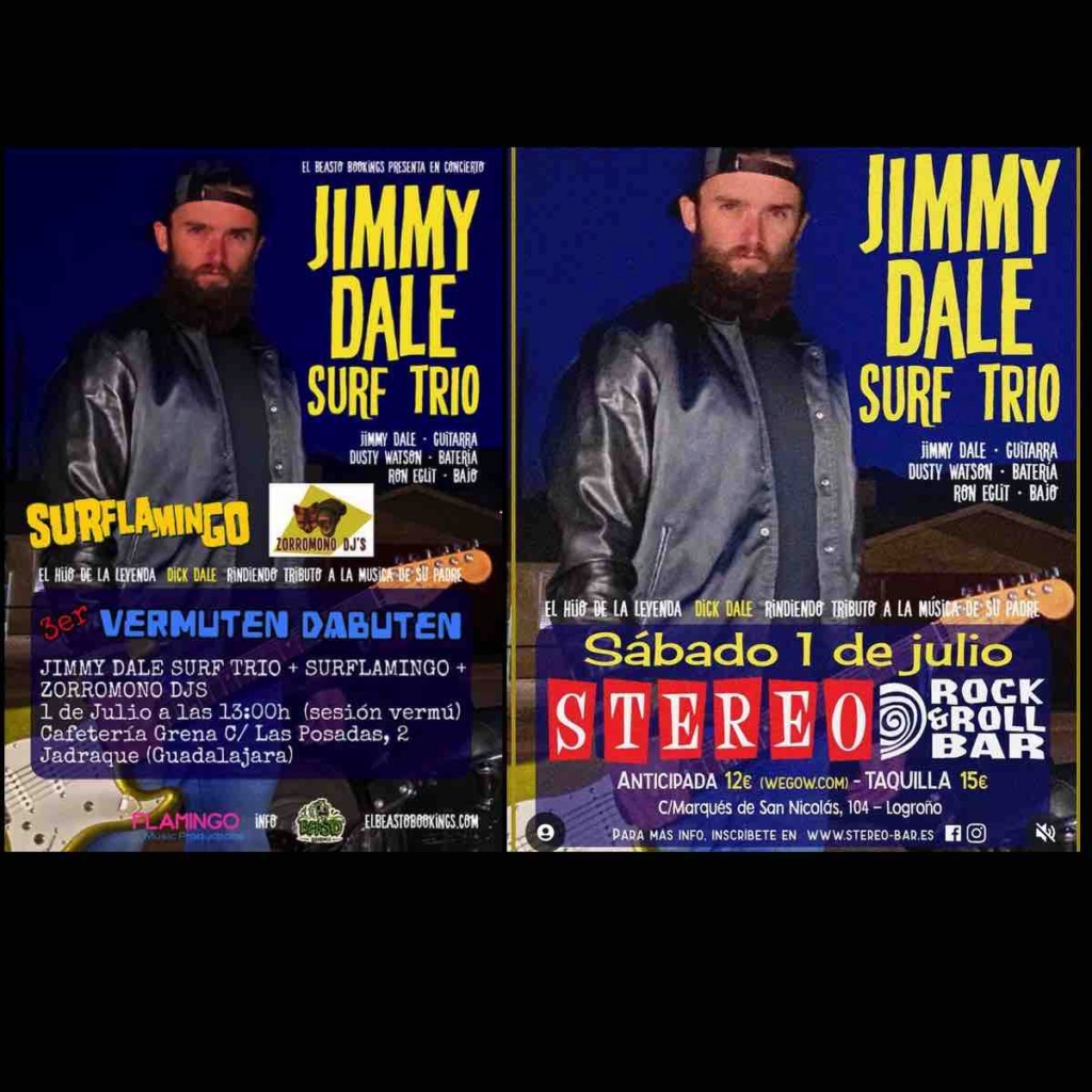 Jimmy Dale Surf Trio en gira - Junio 2023 1200x113