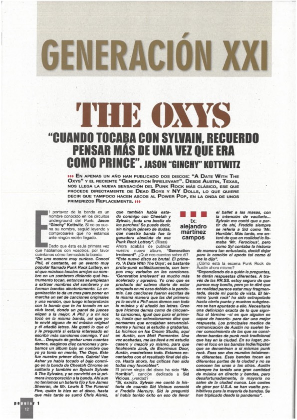 The Oxys (Punk Rock & Roll, Estados Unidos) Entrev12