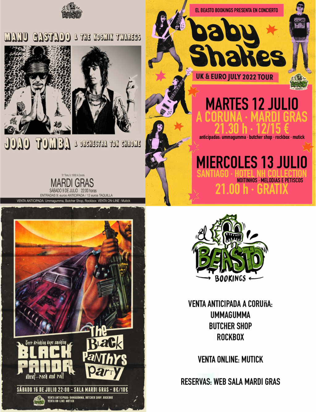Conciertos en Julio ☞ Manu Gastado, Joao Tomba, Baby Shakes, Black Panda... Flyer10