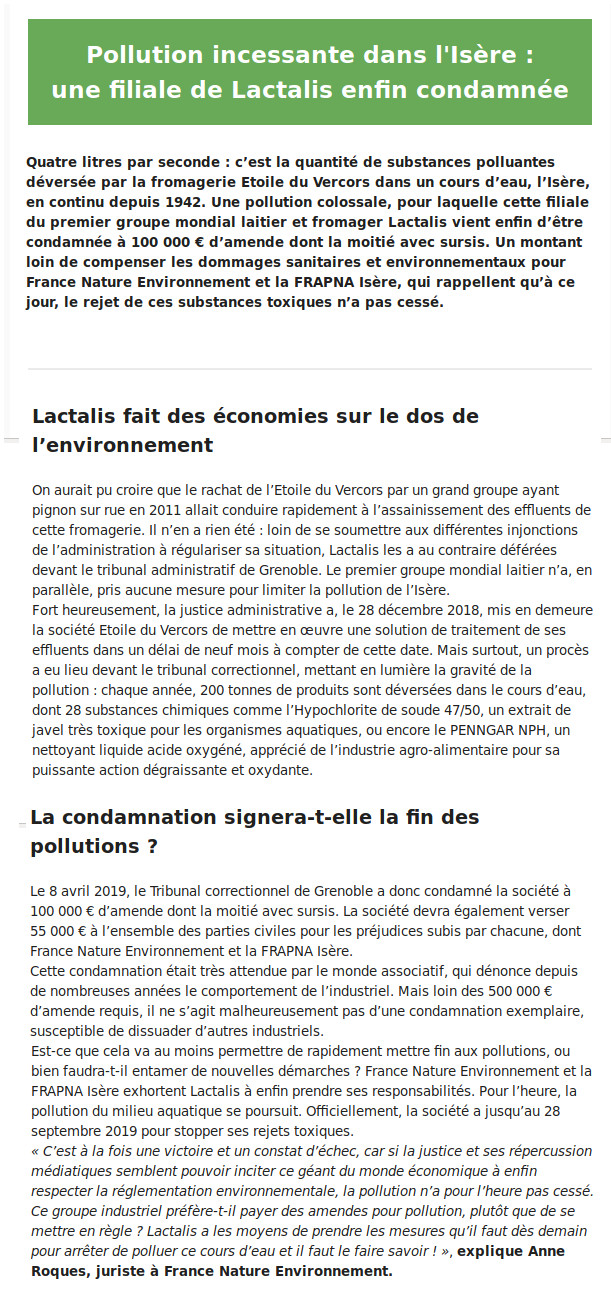 Pollution de l'Isère : Lactalis condamné Pollut10