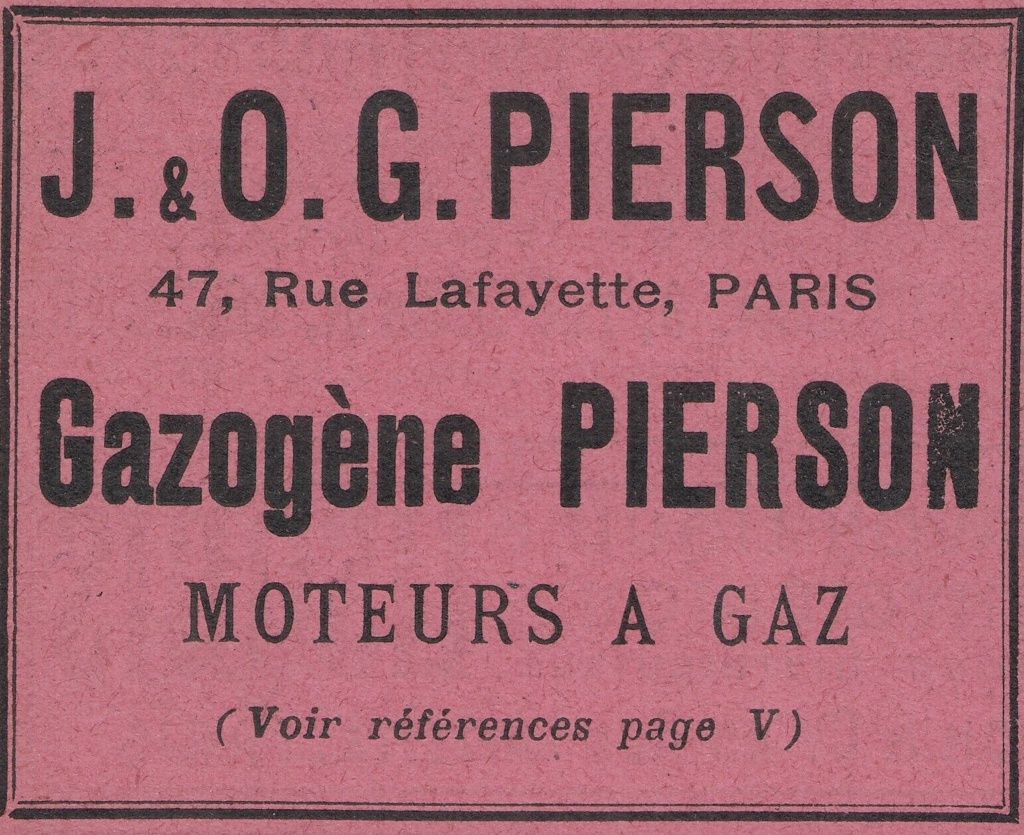 PIERSON  Moteurs à gaz pauvre et gazogène  00001272