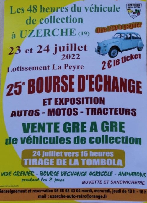 19 -UZERCHE les 23 et 24/07/2022 expo - bourse auto/moto/tracteurs 00004989