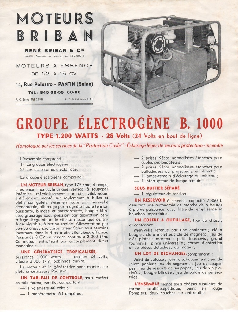 Groupe électrogène BRIBAN B1000 000_1015