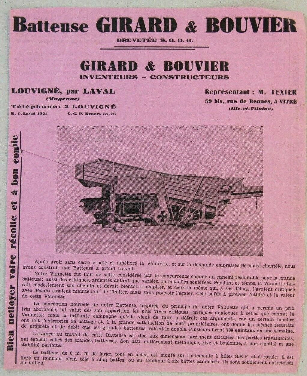 Girard et fils :Moissonneuses-Batteuses automotrices  0_0_0722
