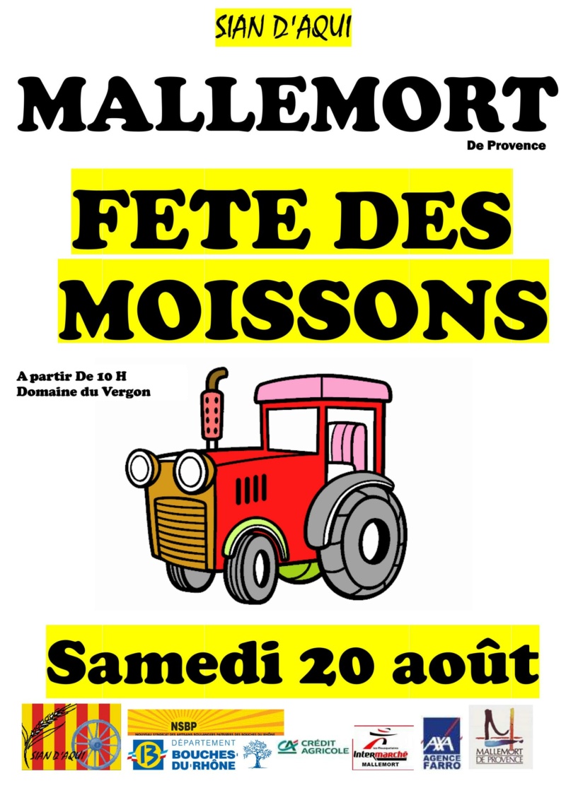 MALLEMORT (13) Fête de la Moisson le 20 Août 2022 Affich13