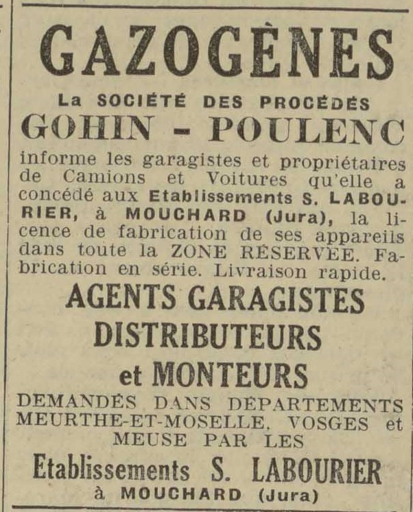 LABOURIER et les Gazogènes pendant la guerre de 39-45 B5439511