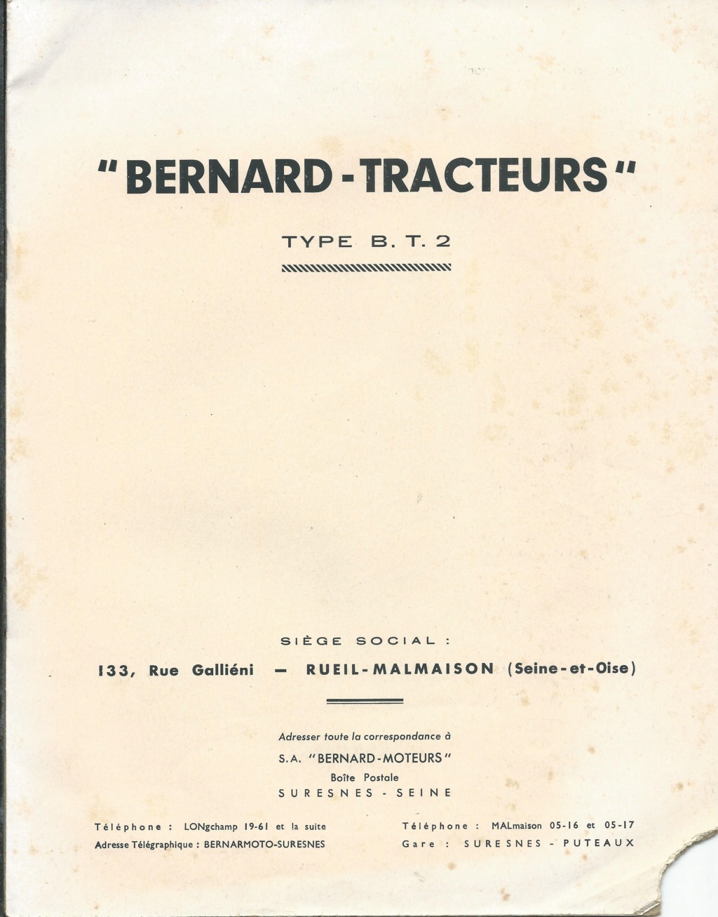 11 - Recensement des tracteurs BERNARD-MOTEURS BT2 et BT14 - Page 8 Bernar99
