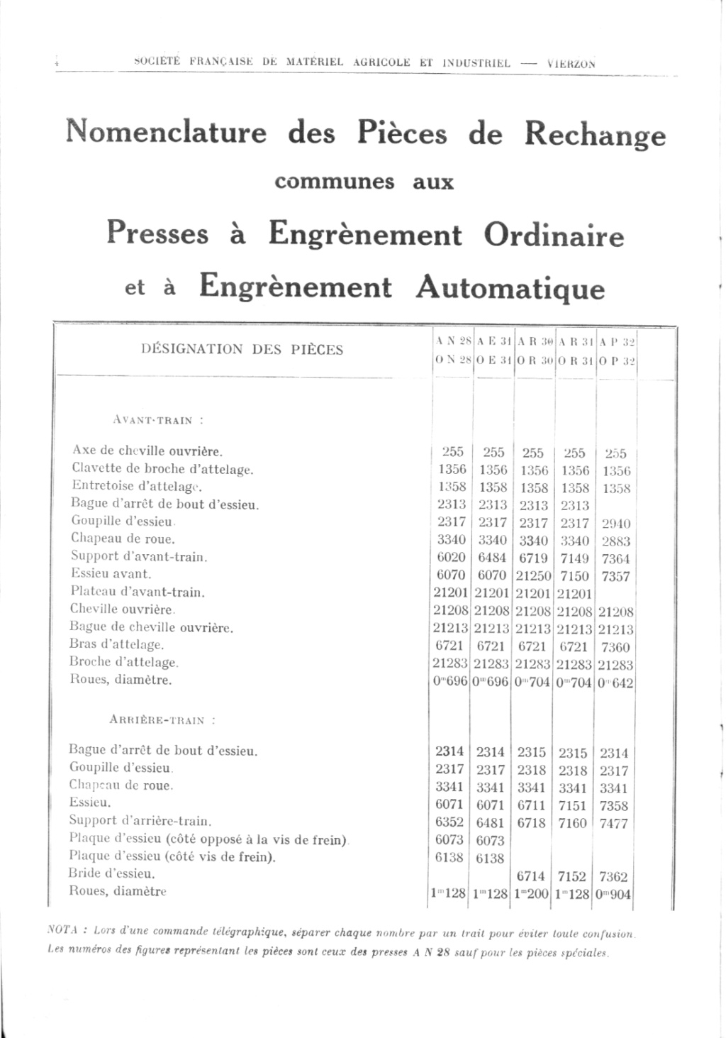 SOCIETE FRANCAISE DE VIERZON... les Presses Img14411