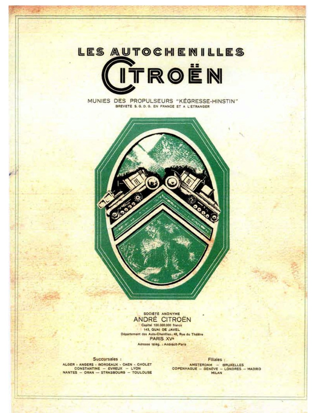 Publicité auto-chenille CITROËN-KEGRESSE 1925 Kegres22