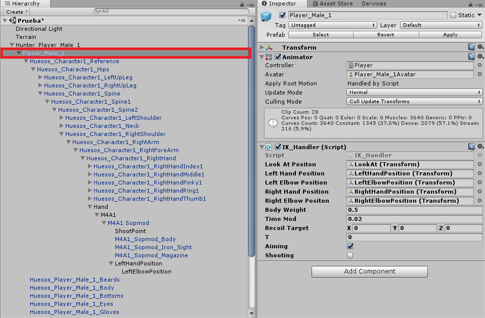 Problema con las animaciones de los brazos al apuntar y dispara, "tutorial 6.1" Inspec11