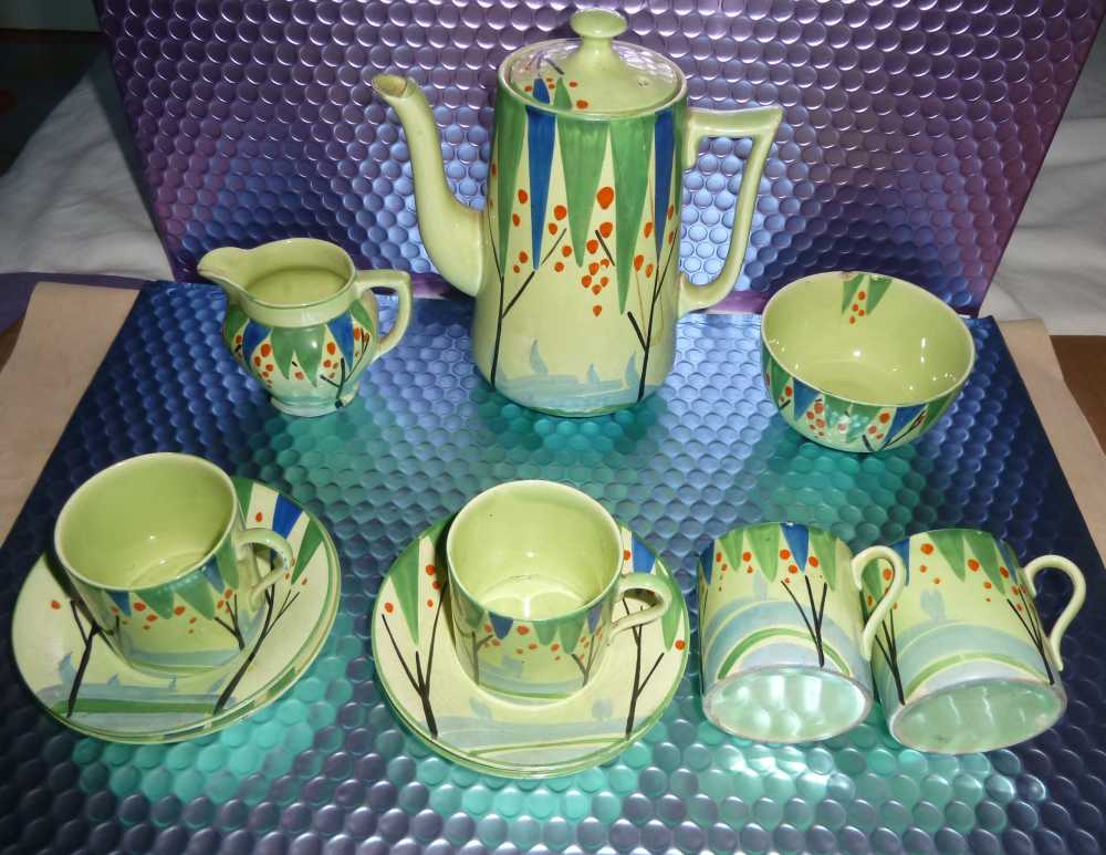 Lawleys Norfolk Pottery Stoke. Unusual Deco Coffee set. Help appreciated P1020512