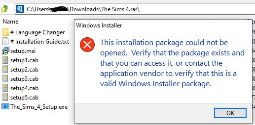 Base game will not install! Sims4_10