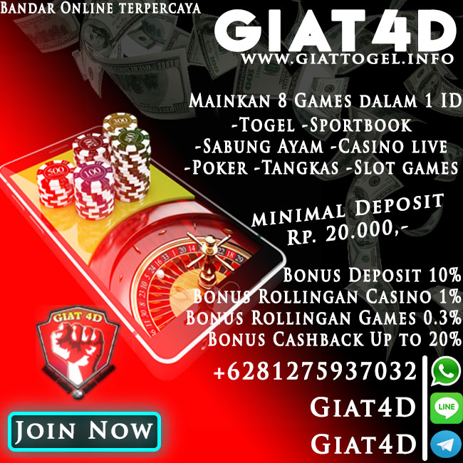 GIAT4D | Agen Judi Bola Terpercaya | Sportsbook | Tangkas | Sabung Ayam | Slot Games | Poker | Casino Giat4d13