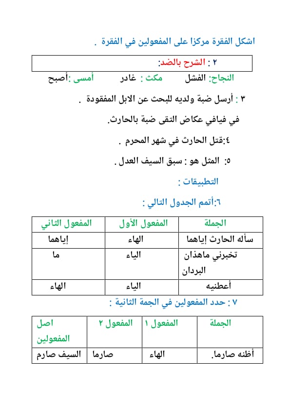 اللغة العربية: تطبيقات 810