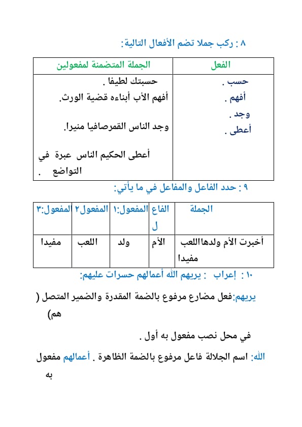 اللغة العربية: تطبيقات 910