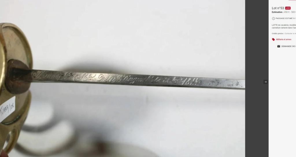 sabre de cavalerie lourde 1854 avec une lame de 1813 53_110