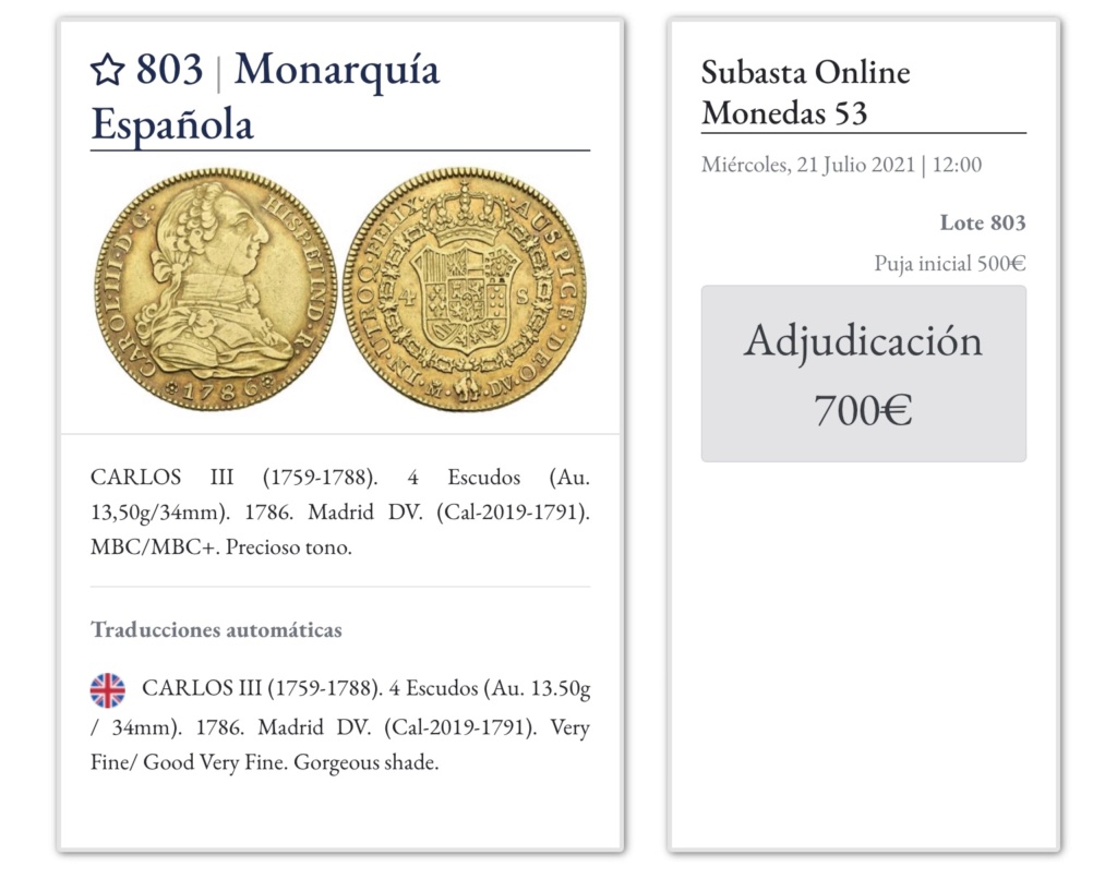 SUBASTA IBERCOIN MONEDA 4 ESCUDOS CARLOS III Bbdb2910