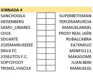 PRONOSTICOS JORNADA 4 (2-3 SEPTIEMBRE) J410