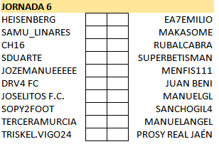 PRONOSTICOS JORNADA 6 (16-17 SEPTIEMBRE) Jornad10