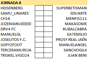 PRONOSTICOS JORNADA 8 (30 SEPTIEMBRE - 1 OCTUBRE) Jornad12