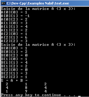 Somme de matrices en C Somme_10