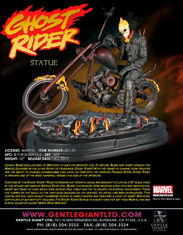 GHOST RIDER ON MOTORCYCLE STATUE GENTLE GIANT  Ghost10