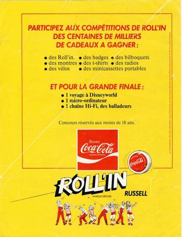 Roll-in les Yoyos de Coca cola, Sprite, Fanta (1985)