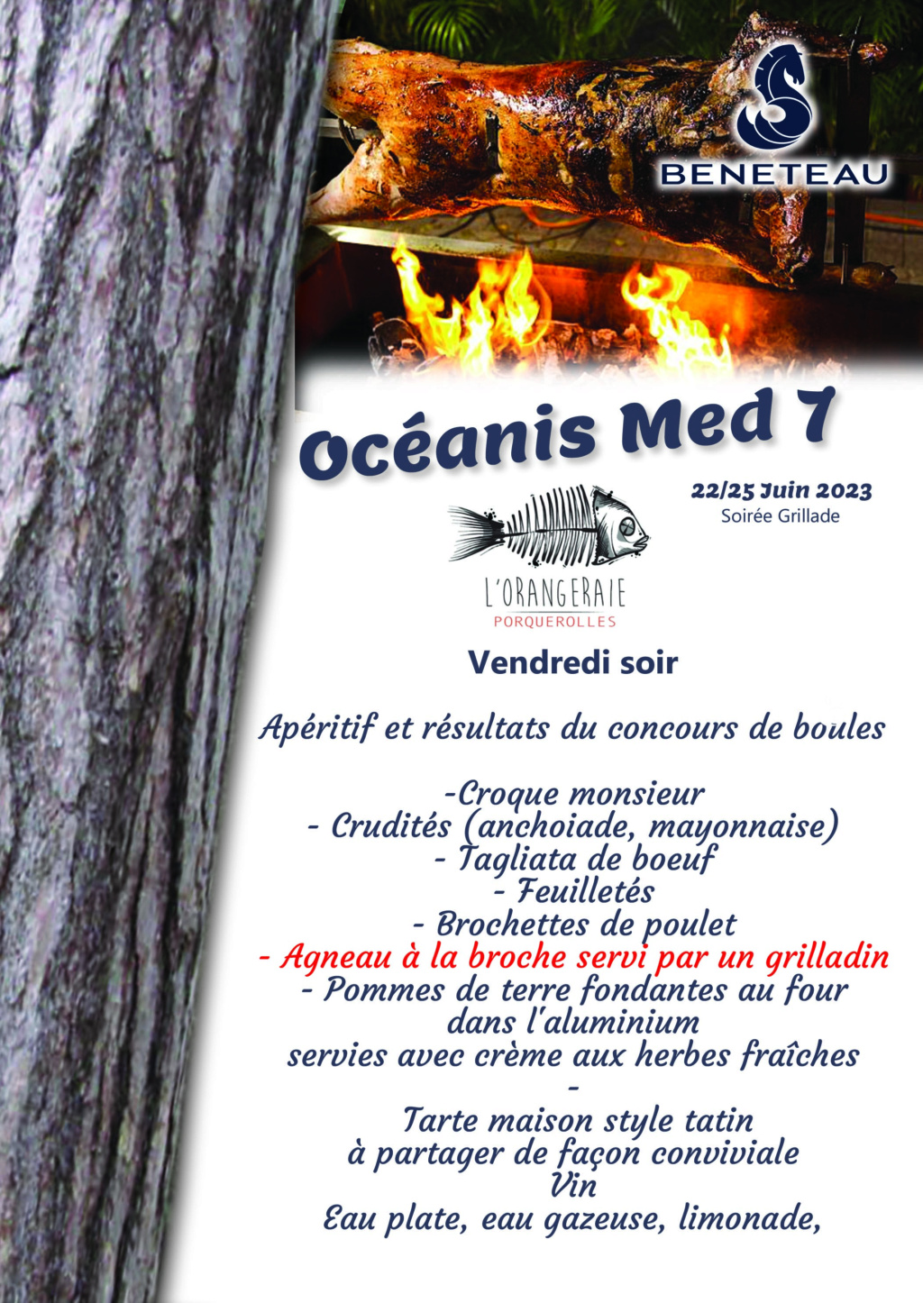 Programme de l'Océanis Med7 2023 Menu_o18