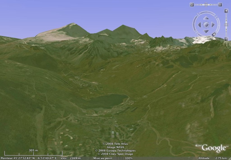 Vues de la Haute-Tarentaise par Google Earth Grande10