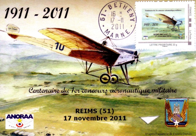 Centenaire du 1er concours aéronautique militaire REIMS - BETHENY. 17 novembre 2011. Carte_14