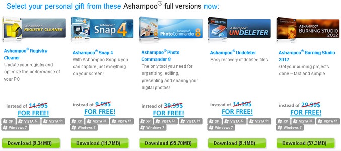 Offre promotionnelle Ashampoo : 5 logiciels gratuits Ashamp12