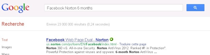 Norton Antivirus 2012 gratuit 6 mois Google10