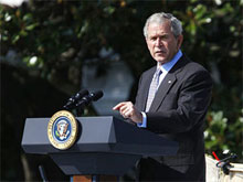 Джордж Буш выступит сегодня с обращением к нации, чтобы успокоить американцев перед лицом кризиса 10731010