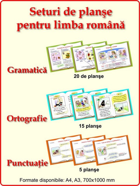 Seturi de planse pentru limba romana Reclam10