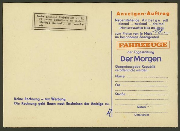 Bildhafte Werbezudrucke bei Bedarfspost - Bücher, Zeitschriften, Verlage Der_mo11