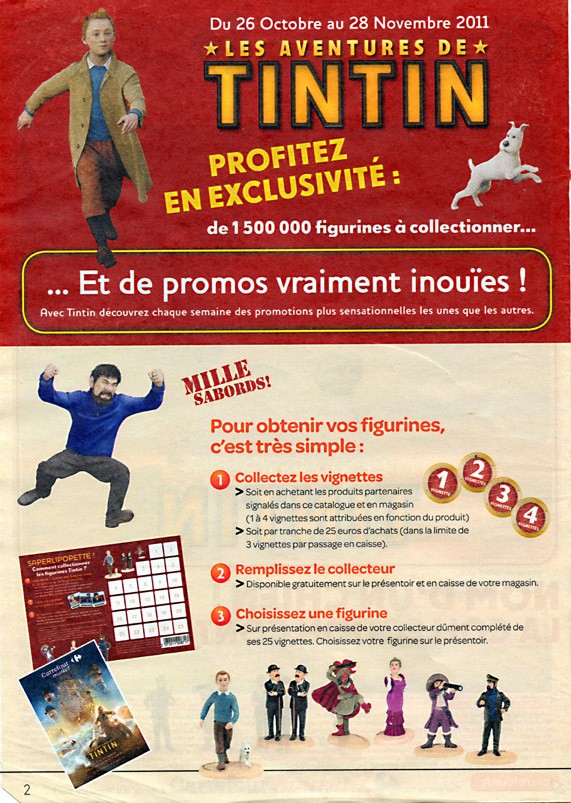 Collection figurines Tintin Carrefour Tintin11